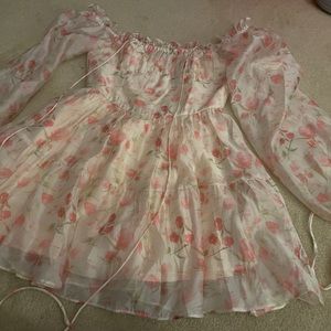 xiaoli pink flowered dress